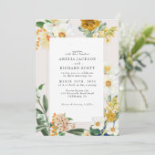 ボヘ素朴ミアンワイルドフラワーフローラ庭園の結婚式 招待状 (スタンド正面)