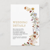 ボヘ素朴ミアンワイルドフラワー庭園の結婚式詳細 エンクロージャーカード (正面)