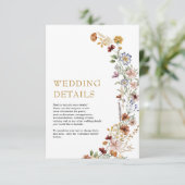 ボヘ素朴ミアンワイルドフラワー庭園の結婚式詳細 エンクロージャーカード (スタンド正面)