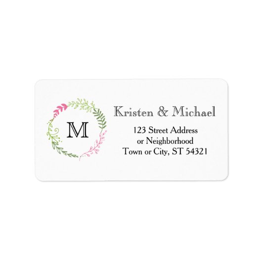 ボヘ素朴ミアン春リーフリース結婚ズ ラベル (正面)