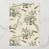 ボヘ素朴ミアン水カラー緑のフレーム結婚 箔招待状 (裏面)