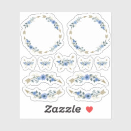 ボヘ素朴ミアン水彩フローラ矢印リース シール