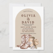 ボヘ素朴ミアン洋結婚西部 招待状 (正面)