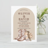 ボヘ素朴ミアン洋結婚西部 招待状 (スタンド正面)