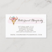 ボヘ素朴ミアン牛スカル水カラー赤面フローラ 名刺 (裏面)