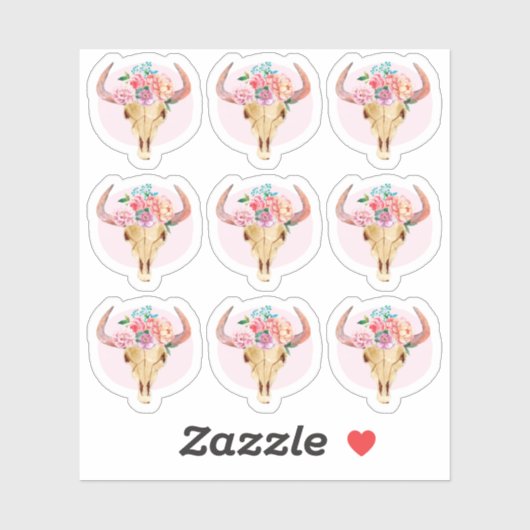 ボヘ素朴ミアン牛スカル水彩プランナーシート シール (シート)