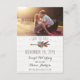 ボヘ素朴ミアン矢印ウェディング日付を保存 セーブザデート