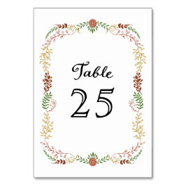 ボヘ素朴ミアン秋フローラリース結婚ズ テーブルナンバー