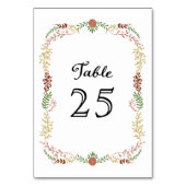 ボヘ素朴ミアン秋フローラリース結婚ズ テーブルナンバー (裏面)