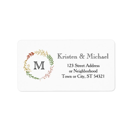 ボヘ素朴ミアン秋フローラリース結婚ズ ラベル (正面)