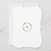 ボヘ素朴ミアン秋フローラリース結婚ズ 招待状 (裏面)