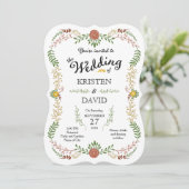 ボヘ素朴ミアン秋フローラリース結婚ズ 招待状 (スタンド正面)