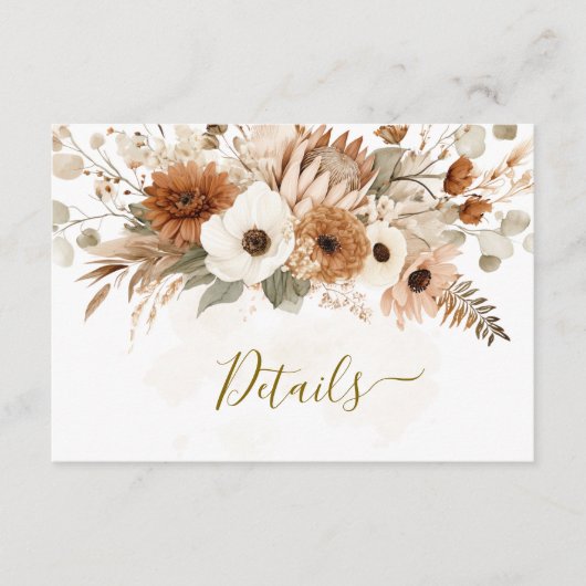 ボヘ素朴ミアン秋フローラ結婚ズ | エンクロージャーカード (正面)