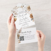 ボヘ素朴ミアン秋秋QRコード結婚ズ オールインワン招待状 (貼ってはがせる)