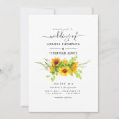 ボヘ素朴ミアン結婚ヒマワリ 招待状 (正面)