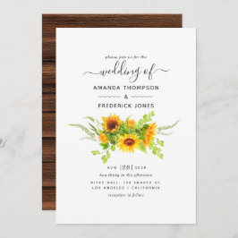 ボヘ素朴ミアン結婚ヒマワリ 招待状