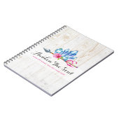 ボヘ素朴ミアン結晶の宝石と矢印の水色 ノートブック (左側)