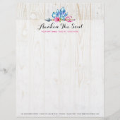 ボヘ素朴ミアン結晶の宝石と矢印の水色 レターヘッド (正面)