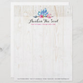 ボヘ素朴ミアン結晶の宝石と矢印の水色 レターヘッド (正面/裏面)