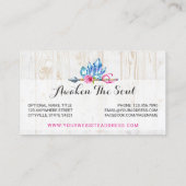 ボヘ素朴ミアン結晶の宝石と矢印の水色 名刺 (裏面)