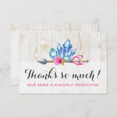 ボヘ素朴ミアン結晶の宝石&アローありがとう サンキューカード (正面/裏面)