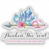 ボヘ素朴ミアン結晶ジェムズアローウォーター色ロゴ シール (正面)