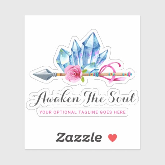 ボヘ素朴ミアン結晶ジェムズアローウォーター色ロゴ シール (シート)