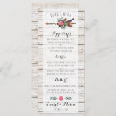 ボヘ素朴ミアン羽アロー結婚ズのディナーメニュー メニュー (正面/裏面)