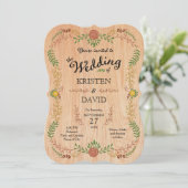 ボヘ素朴ミアン葉のリースオンウッド 招待状 (スタンド正面)