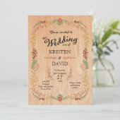 ボヘ素朴ミアン葉のリースオンウッド 招待状 (スタンド正面)