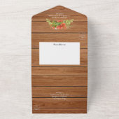 ボヘ素朴ミアン赤い結婚ひまわりの花 オールインワン招待状 (外側)