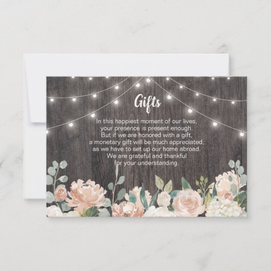 ボヘ素朴ミアン・ストリングラ結婚イトのギフトガイド サンキューカード (正面)