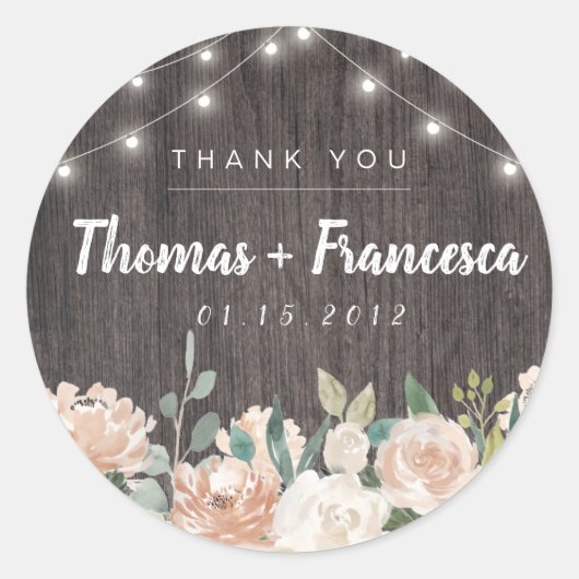 ボヘ素朴ミアンString Lightsフローラシール ラウンドシール (正面)