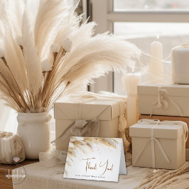 ボヘ素朴ミエレガントアンフローラ金ゴールドパンパ サンキューカード