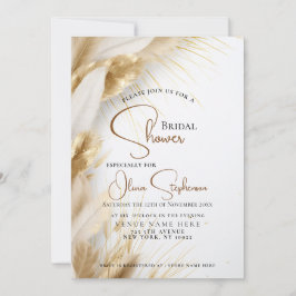 ボヘ素朴ミエレガントアンフローラ金ゴールドパンパ 招待状