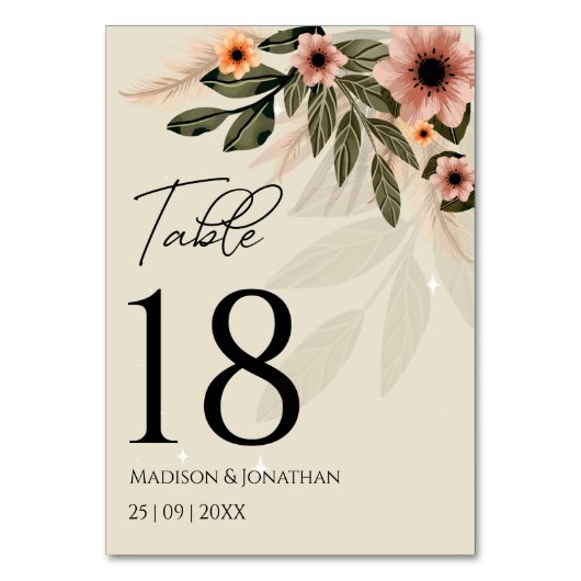 ボヘ素朴ミマル結婚リスト テーブルナンバー (正面)