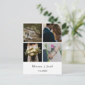 ボヘ素朴ミ結婚アの写真コラージュ ポストカード (スタンド正面)