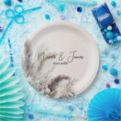 ボヘ自然ミアンフローラの結婚羽毛 ペーパープレート (パーティー)