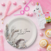 ボヘ自然ミアンフローラの結婚羽毛 ペーパープレート (パーティー)