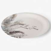 ボヘ自然ミアンフローラの結婚羽毛 ペーパープレート (アングル)