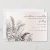 ボヘ自然ミアンフローラの結婚羽毛 招待状 (正面)