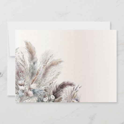 ボヘ自然ミアンフローラの結婚羽毛 招待状 (裏面)