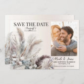 ボヘ自然ミアンフローラ羽の日付を保存 招待状 (正面/裏面)