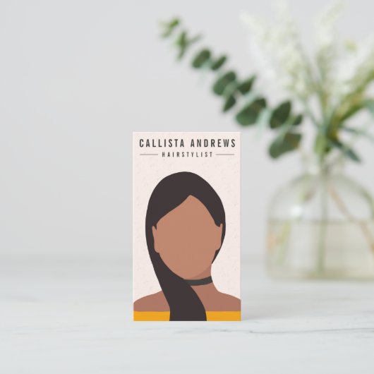 ボヘ自然ミアンロングヘアガールヘアスタイリストサロン 名刺 (スタンド正面)