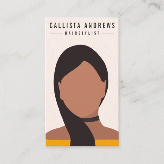 ボヘ自然ミアンロングヘアガールヘアスタイリストサロン 名刺 (正面)