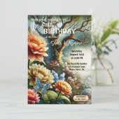 ボヘ芸術的ミアンフローラツインガーデン誕生日 招待状 (スタンド正面)