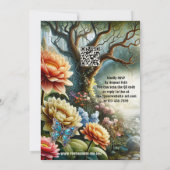 ボヘ芸術的ミアンフローラツインガーデン誕生日 招待状 (裏面)