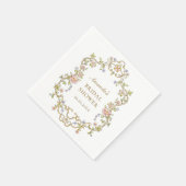 ボヘ華美ミビクトリアンア花ブライダルシャワー スタンダードカクテルナプキン (角)