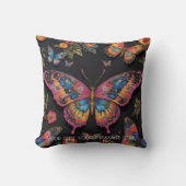 ボヘ鮮やかミアンバタフライアートネオン油絵を描ズ クッション (正面)