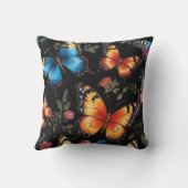 ボヘ鮮やかミアンバタフライアートネオン油絵を描ズ クッション (裏面)